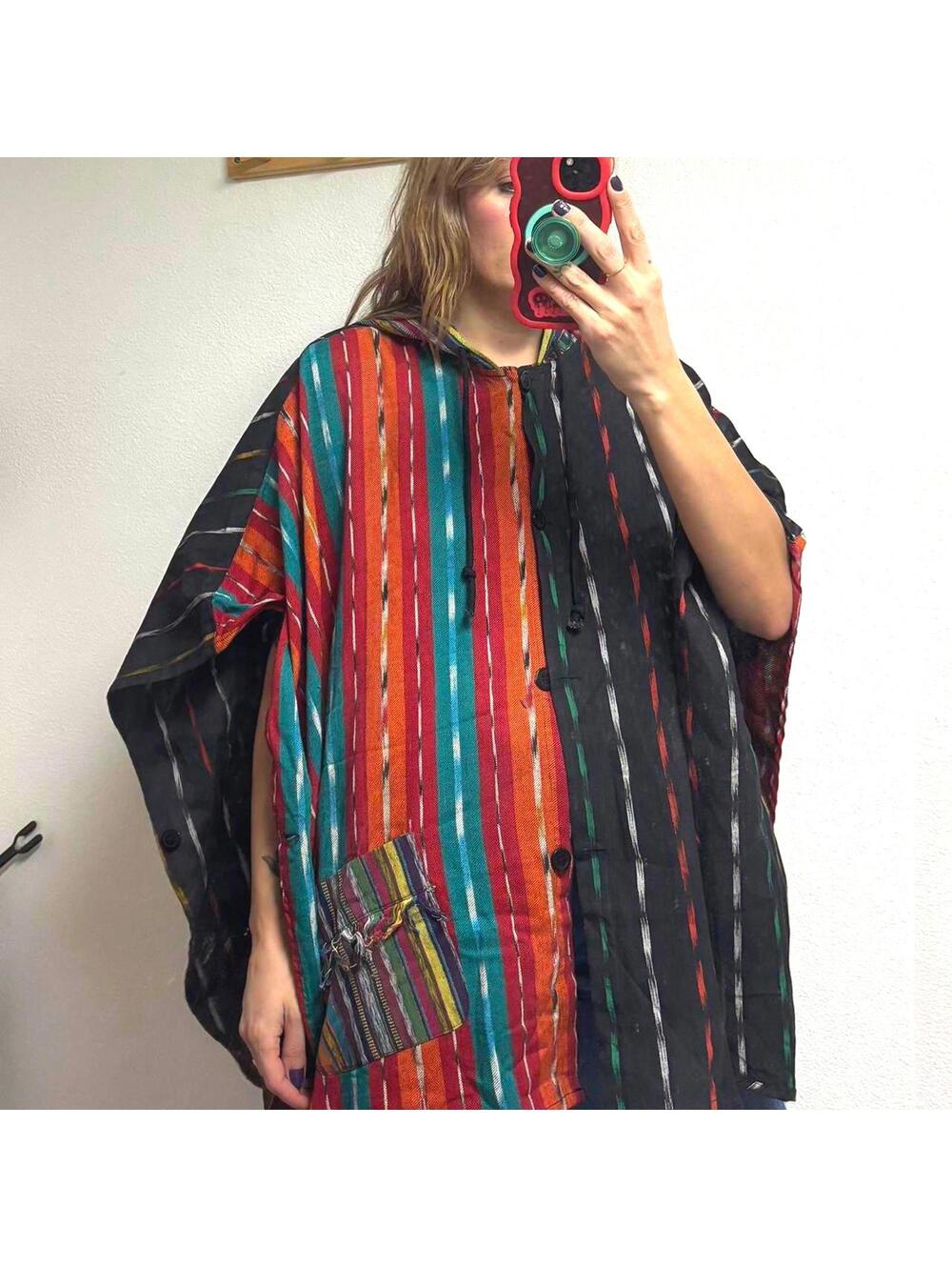 Urban Oasis Multicolor Universal Size Poncho Hoodie